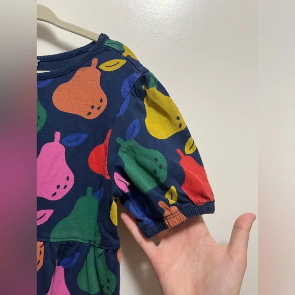 Hanna Andersson Pear Print Twirly Dress Kids Size 6-7 - Picture 5 of 6